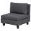 Beliani Modular Sofa 3 Seater UNSTAD Dark Grey Fabric with Ottoman 6