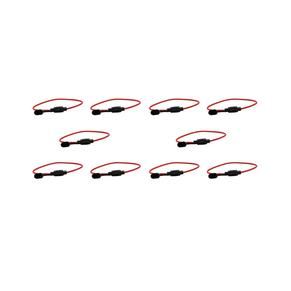 10X 14Awg Wire In- Car Automotive Blade Fuse Holder Fuseholder 20A Red 4713372373431