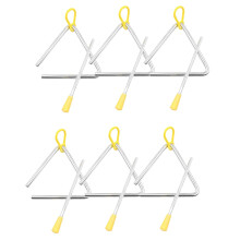Hand Percussion Triple-cornered Children Musical Instrument with Striker 6 Pack Triple-cornered 4 Inch