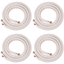 4pcs 3Meter Air Conditioner Pair Coil Tube 1/4in 3/8in Insulated Aluminum Wire Set Refrigerant Tube