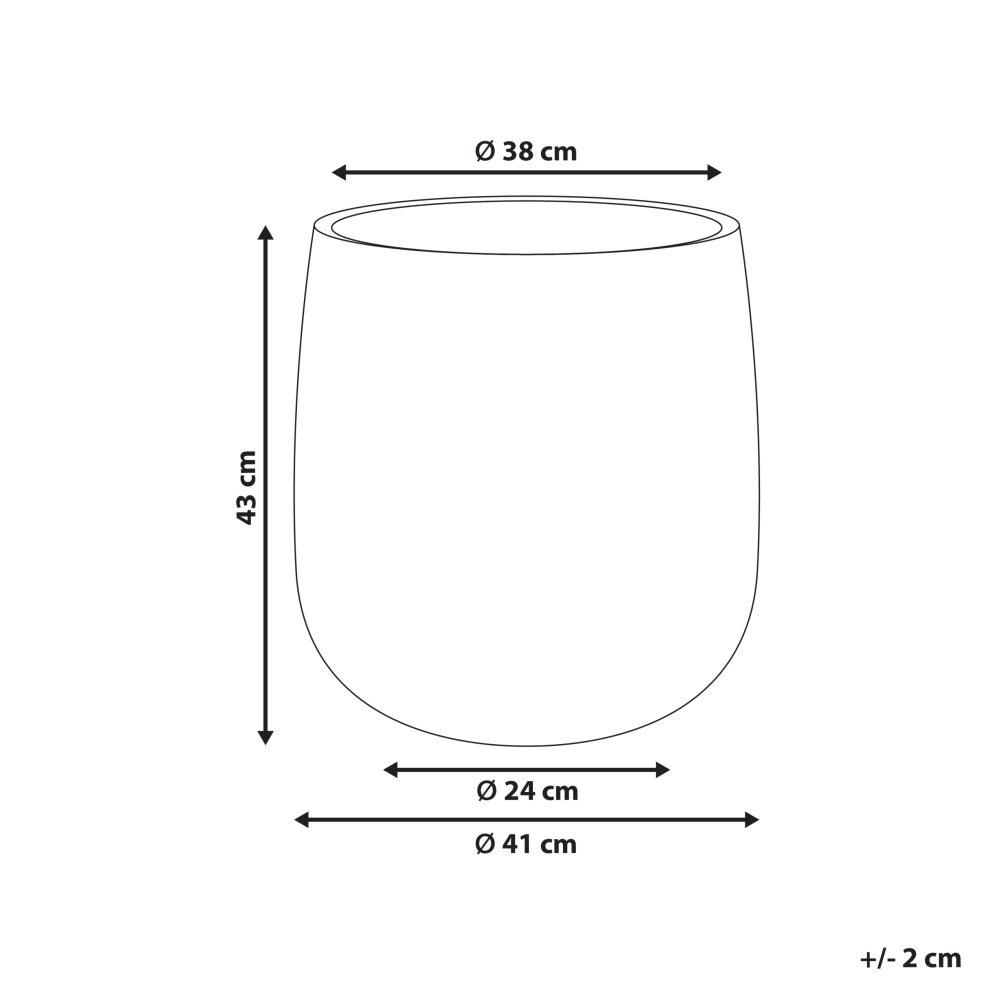 Beliani Plant Pot Qiyun 41 Cm Light/Beige