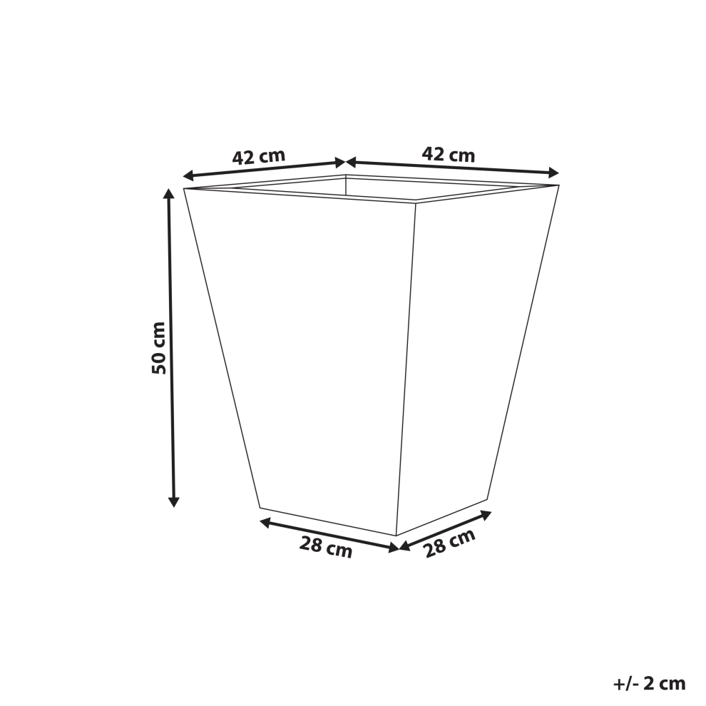 Beliani Plant Pot Baihe 42 Cm Grey