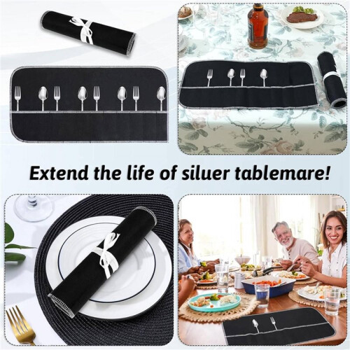 Silver Storage Bags Silver Storage Cloth  Flatware Organizer Anti Tarnish Silver Protector Bags 4pcs 2