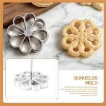 Achappam Mould Bunuelos Mould with Handle Rose Flower Cookies Bunuelos Tool Cast Waffle Mould Set for Kitchen Baking