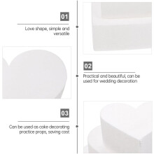 Herzförmiges Kuchenmodell aus weißem Schaumstoff für die Herstellung von Hochzeitstortenattrappen – Multifunktionale Backwerkzeuge
