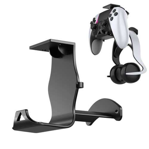 Wall Mounted Stand Bracket for PS5/PS4// Controller Headset Table Bottom Storage Bracket Black 2