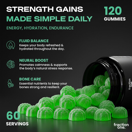 Fraction One Electrolyte Gummies – 120 Gummies – Enhanced with Potassium, Chlori 1