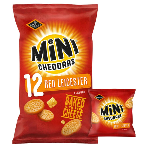 JACOB'S Mini Cheddars Red Leicester Multipack, 12 x 23 g Bags per Pack 2