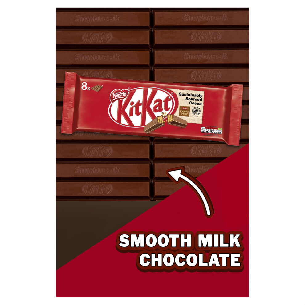 Kitkat F1 4 Finger Milk Chocolate Biscuit Bar 8 Pack Multipack 332G 8