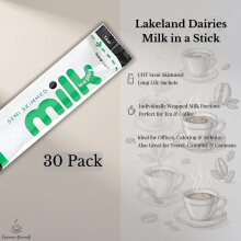 30 x Lakeland Dairies Milk In A Stick UHT Semi Skimmed Milk Sachets