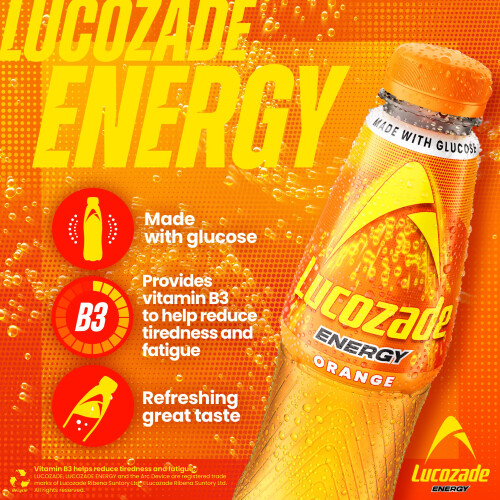Lucozade Lucozade Energy Orange 380ml (Pack of 2