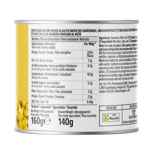 by Amazon Sweet Corn, 3x160g 2