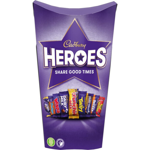 Cadbury Cadbury Heroes Chocolate Carton, Assorted Miniature Chocolate, Great 1