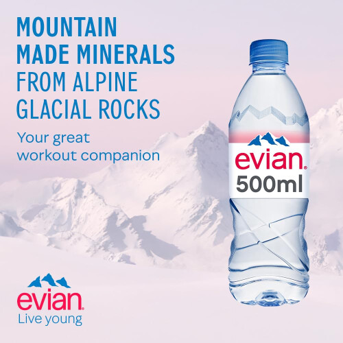 Evian Still Mineral Water, 24 x 0.5L 1