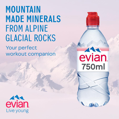 Evian Still Natural Mineral Water 12 x 750 1