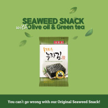 DaechunChois1 Seaweed Snack Pack of 20 Original Sea Salt Green Tea Pow