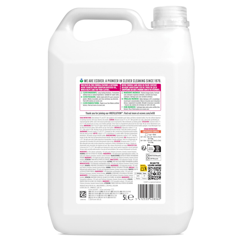 Ecover Concentrated Fabric Softener Refill Fabric Conditioner To Softe