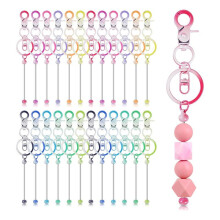 24 Pezzi Portachiavi con Perline, Kit DIY per Realizzare Portachiavi con Perline Vuote per Ciondoli, Regali Fatti A Mano DIY Come Mostrato
