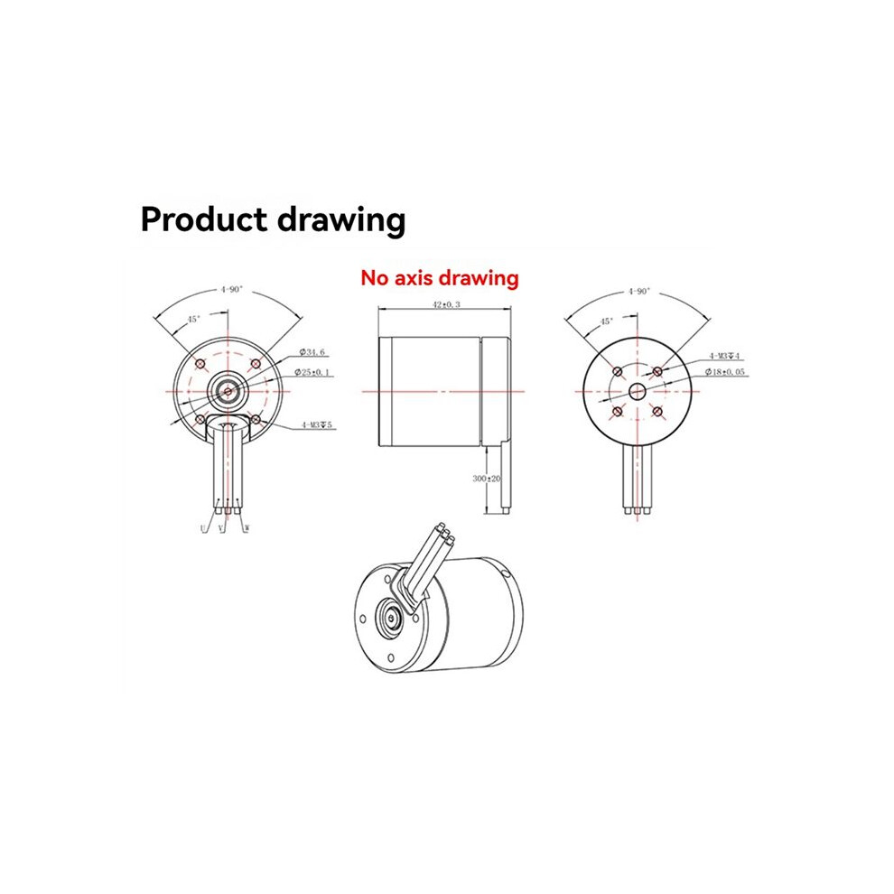 Flipsky 3542 Waterproof Motor 290Kv 360W Power Motor Ip58 3-12S For Surfing Boat Underwater Thruster Efoil 4711151182823