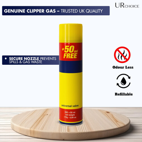 UR CHOICE Genuine Clipper Gas Lighter Refill Pack 4, 300ml Universal 1