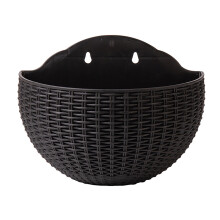 Rattan Look Wall Hanging Pot Half Round