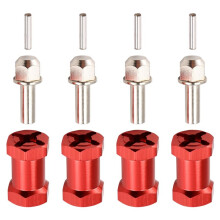 4 Stück 12 mm Sechskant-Radnaben-Antriebsadapter 20 mm Verlängerungs-Kombinationskupplung für 1/10 RC Car Crawler SCX10 D90, Rot