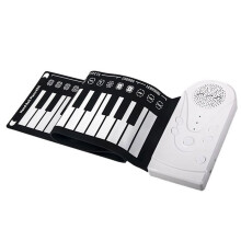 49-Key Hand-Rolled Piano with Speaker Portable Folding Children'S Piano Beginner Piano Teaching Instrument White