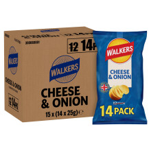 Walkers Cheese and Onion Vegetarian Multipack Crisps Ideal for Lunch a