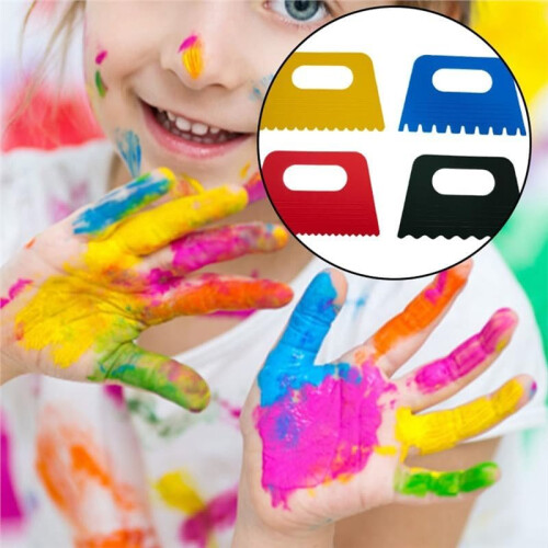 12 Pack Plastic Paint Scraper Plaster Texture Tools Kit Paint Scraper Tool, DIY Art Supplies for Graffiti, Painting 2