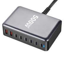EU Plug 500W GaN USB Fast Charger Multi- Desktop Charging Station for PD Type C