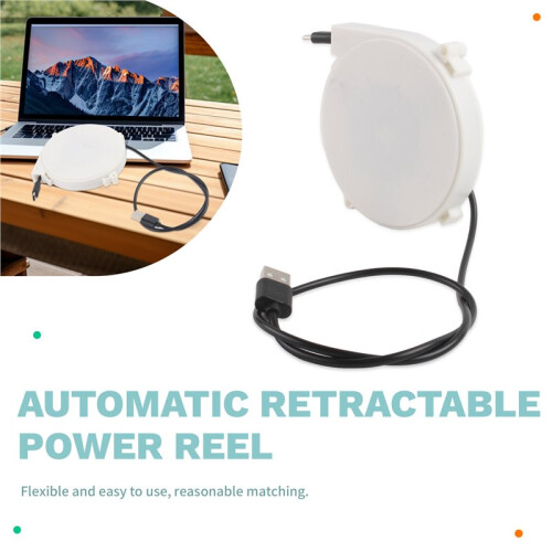 1pc Automatic Retractable Power Reel Cable Data Cable Winding Reel Charging Cable Power Cord Reel Protective Cover