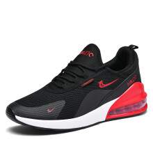(Black red, 34) Men Women Summer Mesh Cushioned Shock Absorb Running Sneakers