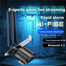 Adaptador de Red WiFi6E AX5400 PCIE BT 5.3 Tri Banda 2.4G/5Ghz/6Ghz 802.11AX Tarjeta de Red Receptor Inalámbrico para PC Portátil