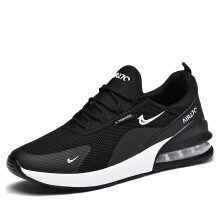 (Black and white, 44) Men Women Summer Mesh Cushioned Shock Absorb Running Sneakers