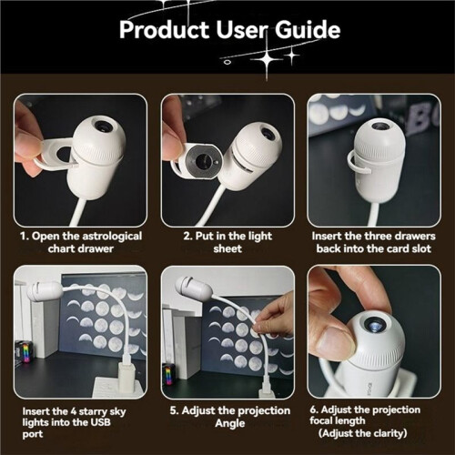 USB HD  Star Projection Lamp Night LED Atmosphere Light  LED Nightlight Wall Lamp Plug &  Starry Projector 2