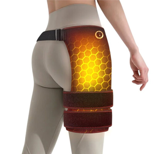 Cordless Heated Hip Support Brace with Massager for Sciatica Pain Relief LowerBack Therapy Hip Heating Pad ForPhysical B 2
