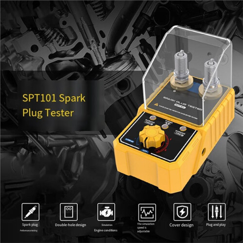 SPT101 Car  Tester with Auto Adjustable Double Hole Detector Ignitions Plug Analyzer for 12V Vehicles 220V 1