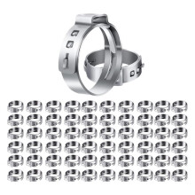 60PCS 3/4 Inch PEX Clamps, Stainless Steel Single Ear Hose Clamps for PEX Pipe Fitting Connections