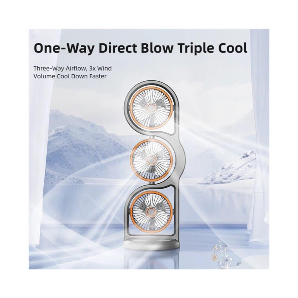 Portable Three- Fan Usb Rechargeable 360 Circulation 5-Speed Wind Dormitory And Outdoor Desktop Fan A 4713395323390