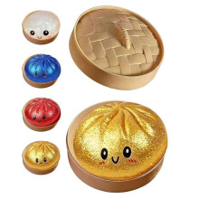 Dumpling Squishies, Gigantische Glitter Dumpling Doos, Kleurrijk Sensorisch Speelgoed Stressverlichtingsbal, Zachte Knijpdeeg voor Ontspanning