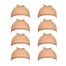 8 Pieces Light Brown Stocking Wig Caps Stretchy Nylon Wig Caps for Women for Secure Hair Fixing