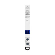TOMZN TD9-1X 1 Lampka Sygnalizacyjna LED 230 V AC , Ultracienka, do Montażu na Szynie DIN, do Szpitala, Fabryki i Szkoły, Niebieska