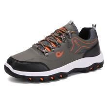 (692 green, 40) Men Color Block Lace Up Low Top Round Toe Flat Casual Hiking Shoes