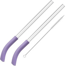 2 Ersatzstrohhalme für BlendBOSS Personal Smoothie Blender Tumbler, Wiederverwendbare Strohhalme mit Reinigungsbürste