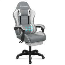 ELFORDSON Office Chair Massage Padded Recliner w/ Cushion Footrest Gaming Fabric