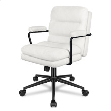 ELFORDSON Office Chair Dual-padded Swivel Tilt Metal Frame Computer Game Boucle