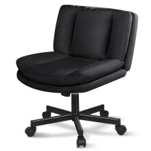 ELFORDSON Office Chair Dual-Padded Cross-Legged Wide Seat Swivel Tilt Gaming