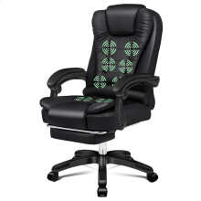 ELFORDSON Office Chair Massage Heated Recliner Padded High Back Executive Gaming