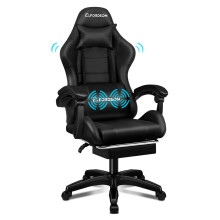 ELFORDSON Office Chair Massage Padded Recliner Footrest Swivel Computer Gaming