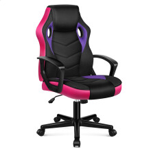 ELFORDSON Office Chair Padded Swivel Tilt Gas Lift Gaming Mesh & PU Leather